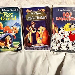 Disney Classic VHS Set - Blue, Red, Brown Covers